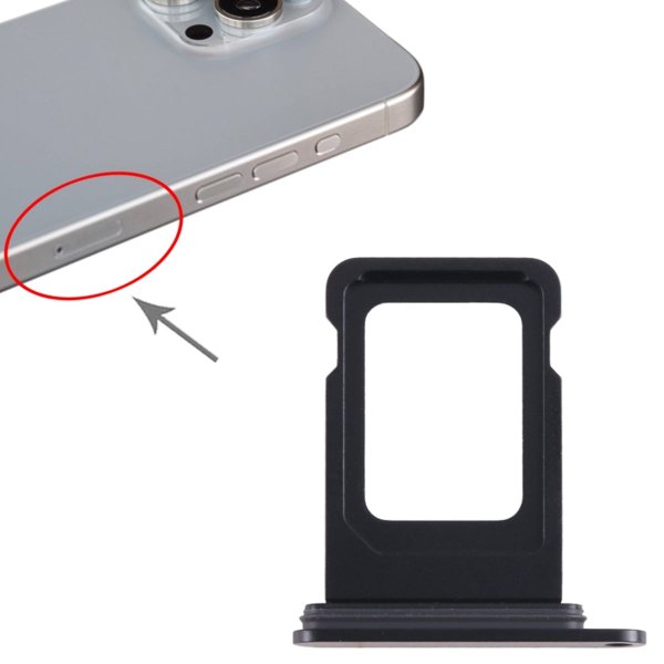 iPhone 15 Pro och 15 Pro Max Simkortshållare - Svart