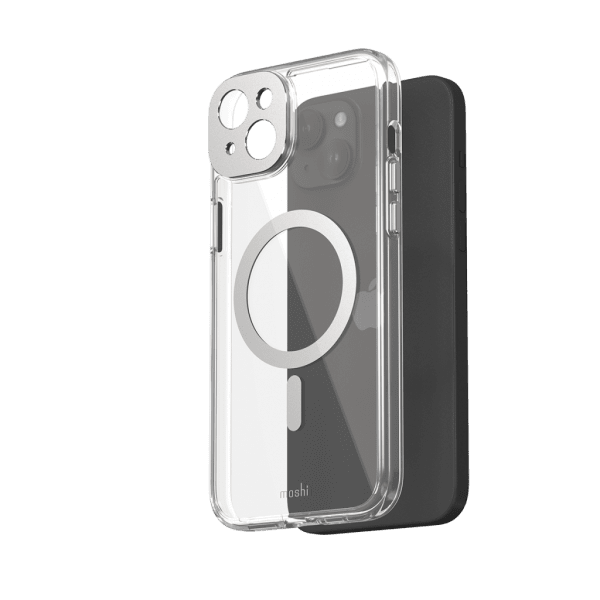 Moshi iPhone 15 Plus Skal iGlaze MagSafe Luna Silver
