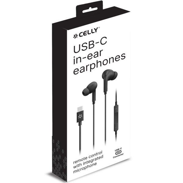 Celly Trådade Hörlurar UP1200 In-Ear USB-C Svart
