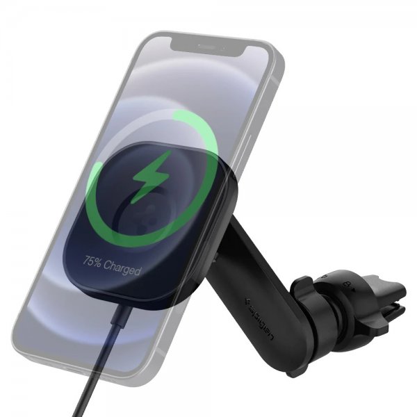 Spigen Bilhållare OneTap Magnetic Car Mount Air Vent Wireless Charging Svart