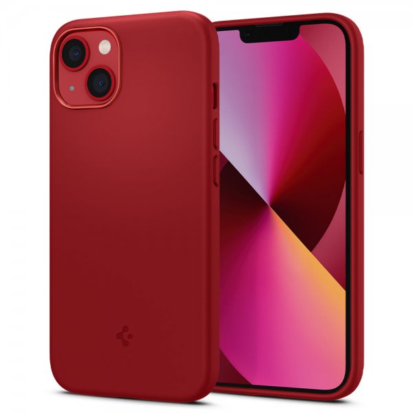 Spigen iPhone 13 Skal Silicone Fit Röd