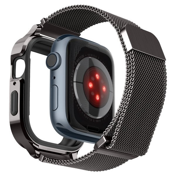 Spigen Apple Watch 45mm Skal med Armband Metal Fit Pro Graphite