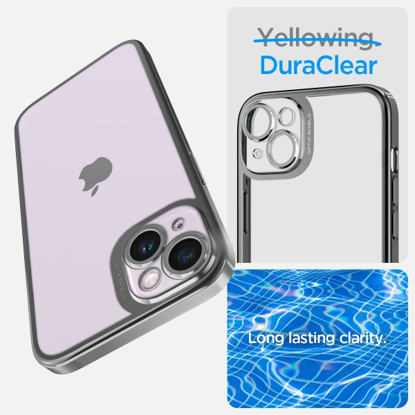 Spigen iPhone 14 Plus Skal Optik Crystal Chrome Gray