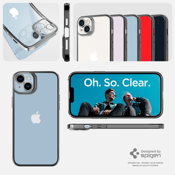 Spigen iPhone 14 Plus Skal Optik Crystal Chrome Gray