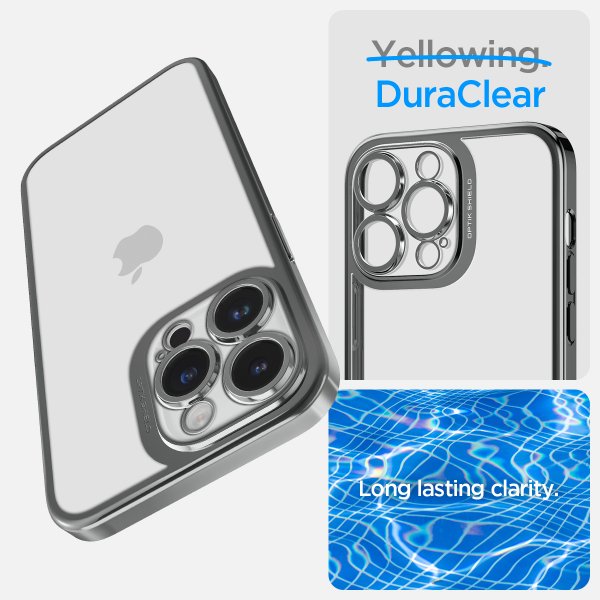 Spigen iPhone 14 Pro Skal Optik Crystal Chrome Gray