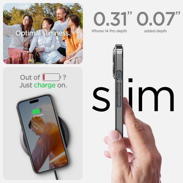 Spigen iPhone 14 Pro Skal Optik Crystal Chrome Gray