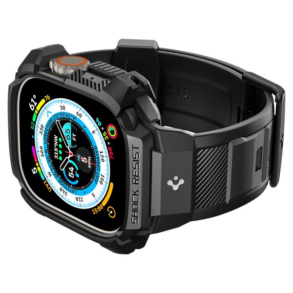 Spigen Apple Watch Ultra Skal och Armband Rugged Armor Pro Svart