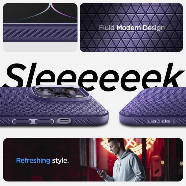 Spigen iPhone 14 Pro Max Skal Liquid Air Deep Purple