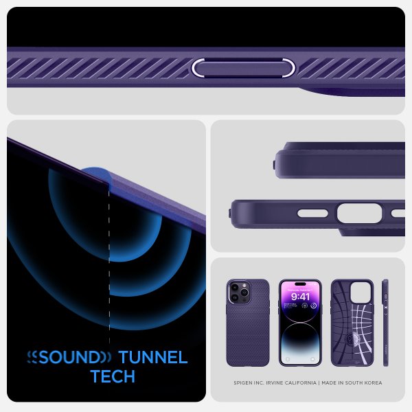 Spigen iPhone 14 Pro Skal Liquid Air Deep Purple