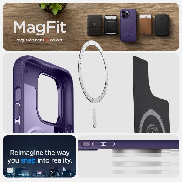 Spigen iPhone 14 Pro Skal Mag Armor MagFit Deep Purple
