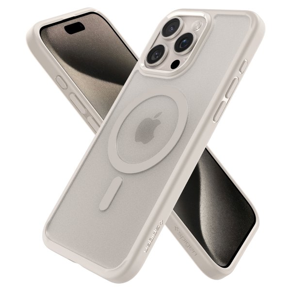 Spigen iPhone 15 Pro Max Skal Ultra Hybrid MagFit Frost Natural Titanium