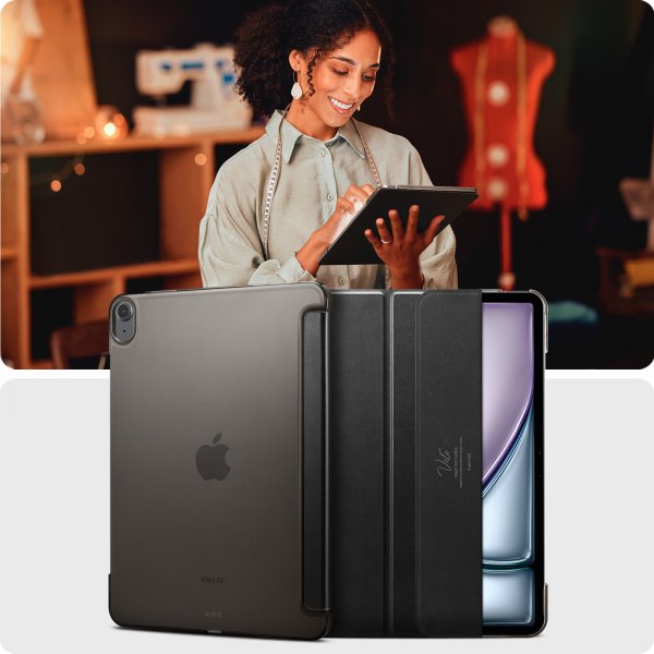 Spigen iPad Air 13 (M2/M3/M4) Fodral Smart Fold Svart