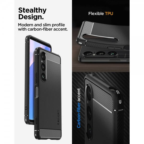 Spigen Sony Xperia 1 VI Skal Rugged Armor Matte Black