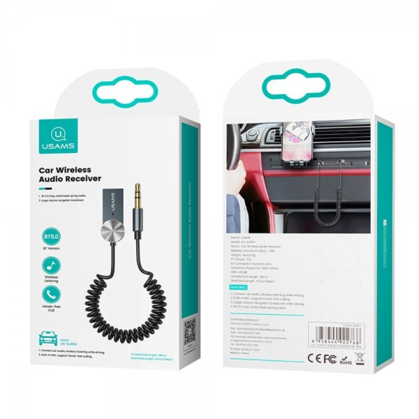 USAMS 3.5mm AUX till Trådlös Bluetooth Adapter
