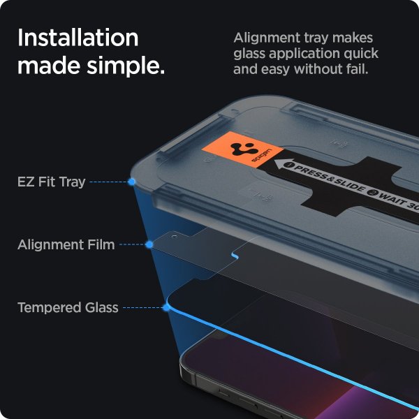 Spigen iPhone 13 Pro Max/iPhone 14 Plus Skärmskydd GLAS.tR EZ Fit Privacy 2-pack