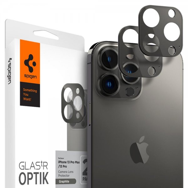 Spigen iPhone 13 Pro/iPhone 13 Pro Max Kameraskydd Glas.tR Optik 2-pack Graphite