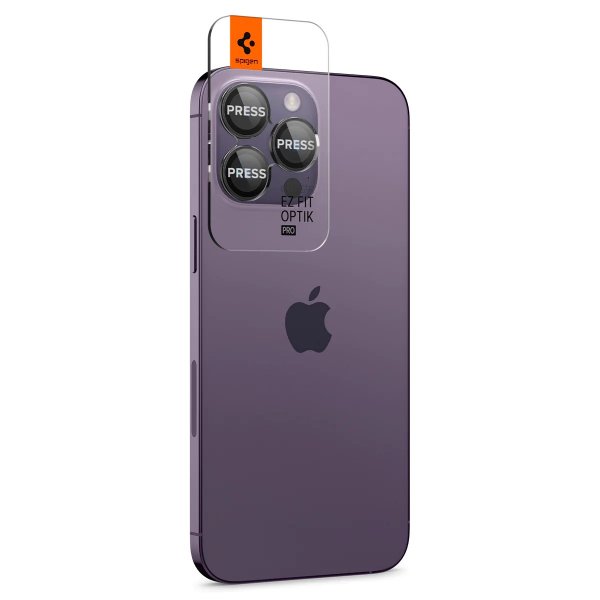 Spigen iPhone 14/15/16/17 Pro & Pro Max Kameraskydd GLAS.tR EZ Fit Optik Pro 2-pack Svart