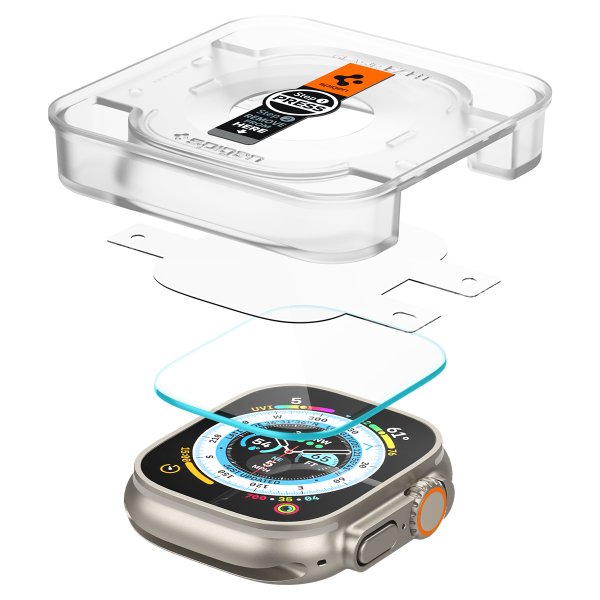 Spigen Apple Watch Ultra Skärmskydd GLAS.tR EZ Fit 2-pack