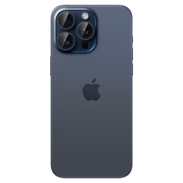 Spigen iPhone 15 Pro/iPhone 15 Pro Max Kameraskydd GLAS.tR EZ Fit Optik Pro 2-pack Blue Titanium