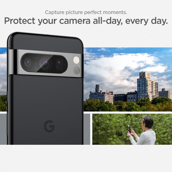 Spigen Google Pixel 8 Pro Kameraskydd Glas.tR EZ Fit Optik Crystal Clear 2-pack