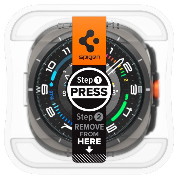 Spigen Samsung Galaxy Watch Ultra Skärmskydd GLAS.tR EZ Fit 2-pack