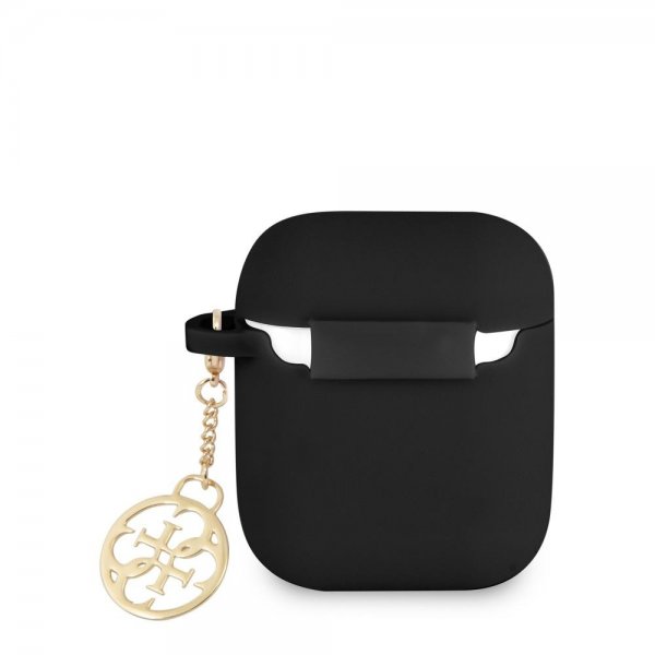 Guess AirPods 1/2 Skal Classic Logo 4G Charm Svart