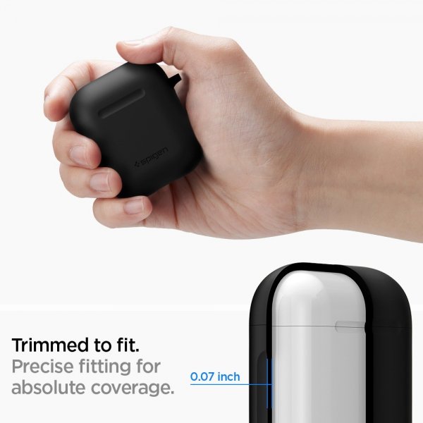 Spigen AirPods 1/2 Skal Silicone Case Svart