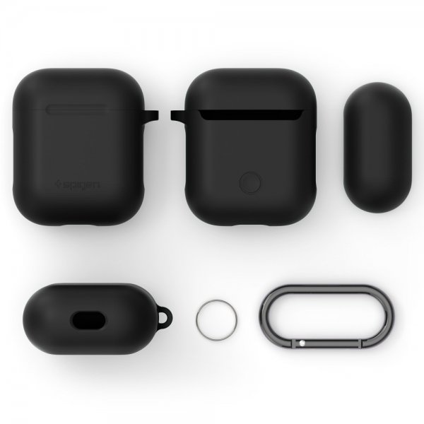 Spigen AirPods 1/2 Skal Silicone Case Svart
