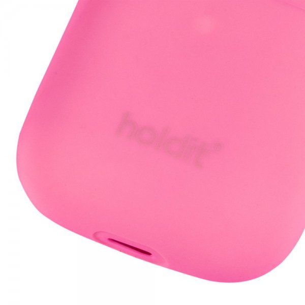 holdit AirPods 1/2 Skal Silikon Bright Pink
