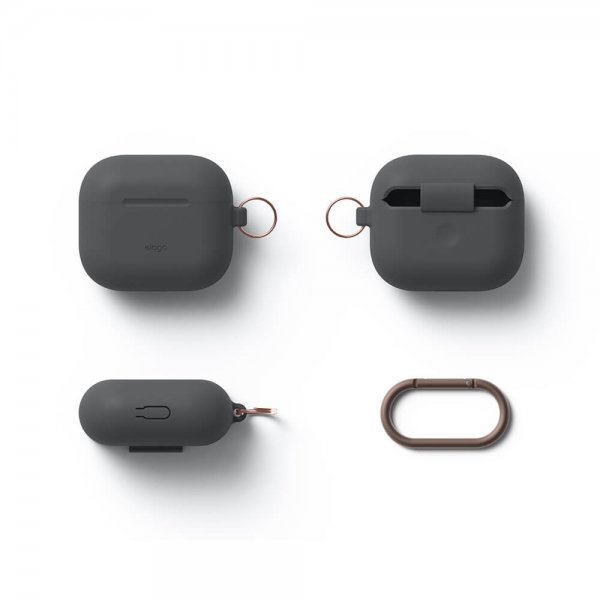 Elago AirPods 3 Skal Silicone Hang Case Mörkgrå