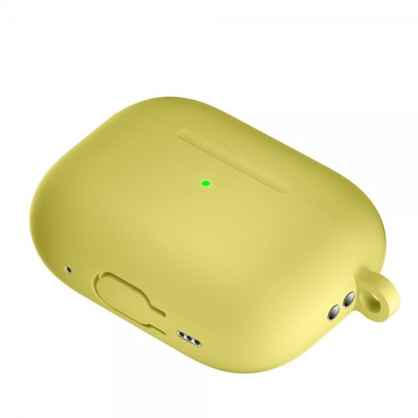 AirPods Pro 2 Skal i Silikon med Karbinhake Gul