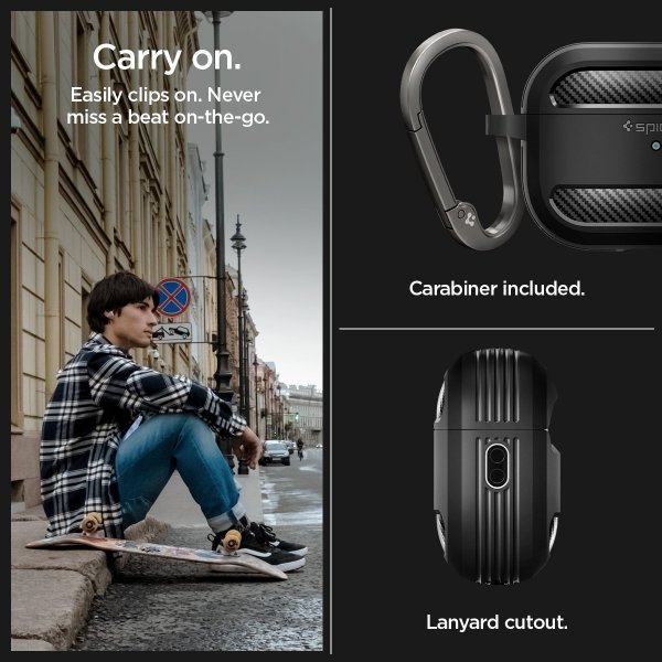 Spigen AirPods Pro 2 Skal Rugged Armor Matte Black