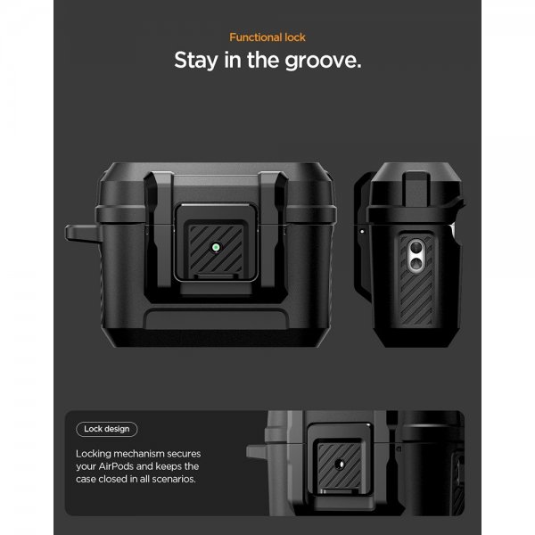 Spigen AirPods Pro 3 Skal Lock Fit Matte Black