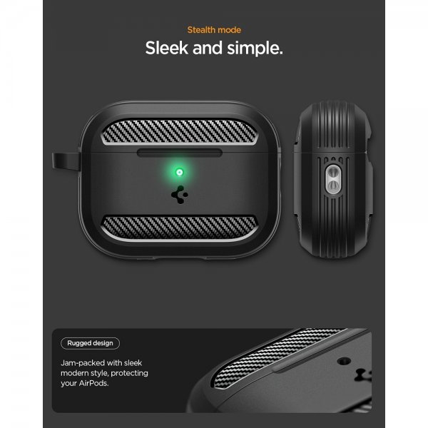 Spigen AirPods Pro 3 Skal Rugged Armor Matte Black