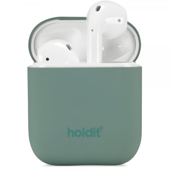 Holdit AirPods (1/2) Skal Silikon Nygård Moss Green