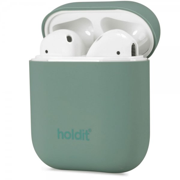 Holdit AirPods (1/2) Skal Silikon Nygård Moss Green