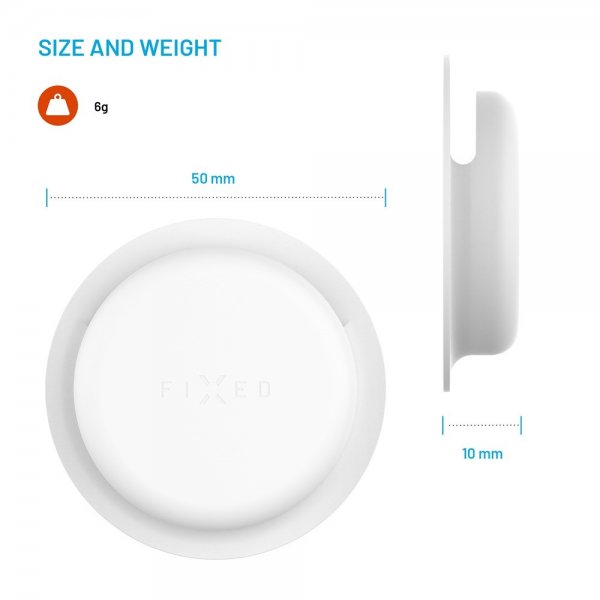 Fixed AirTag Hållare Silky Sticker 2-pack Vit