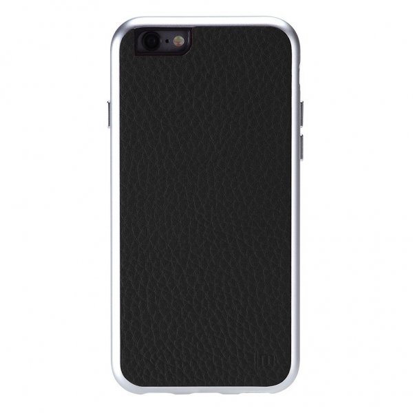 Just Mobile iPhone 6/6s Skal AluFrame Leather Svart Silver