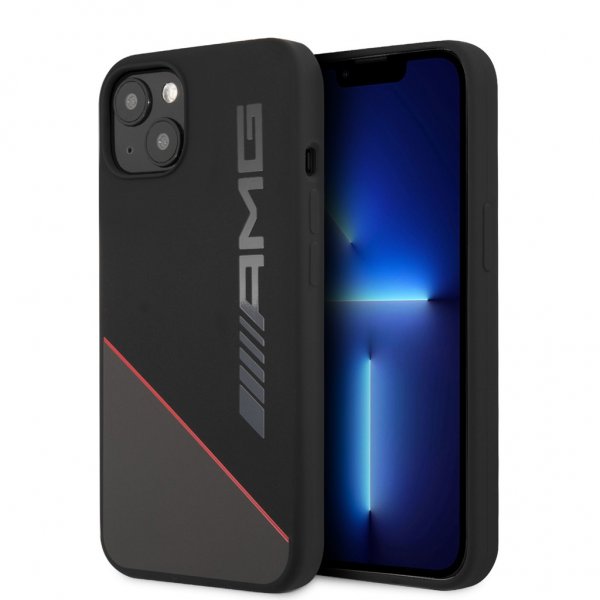 AMG iPhone 13 Mini Skal Liquid Silicone Two Tone Svart