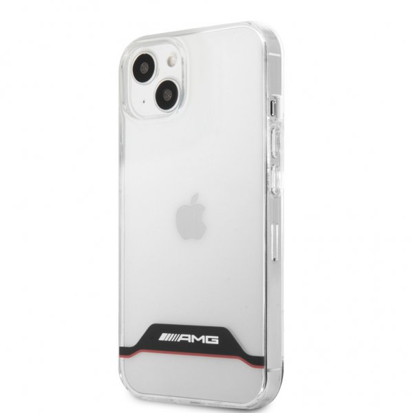 AMG iPhone 13 Mini Skal Electroplated Horizontal Stripes Röd Transparent
