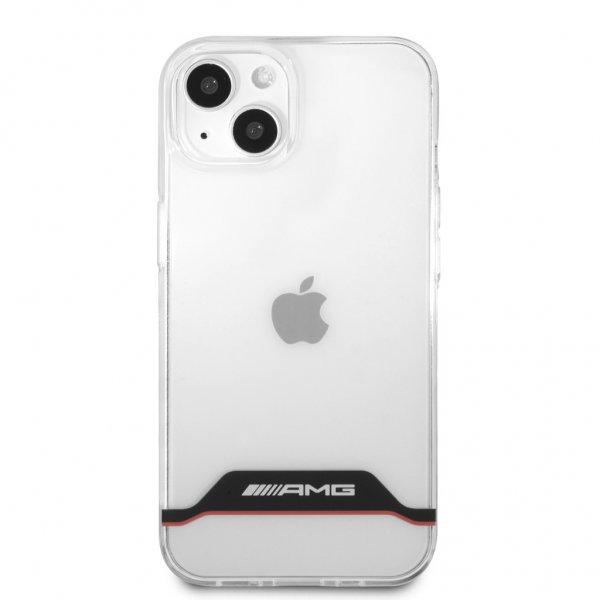 AMG iPhone 13 Mini Skal Electroplated Horizontal Stripes Röd Transparent