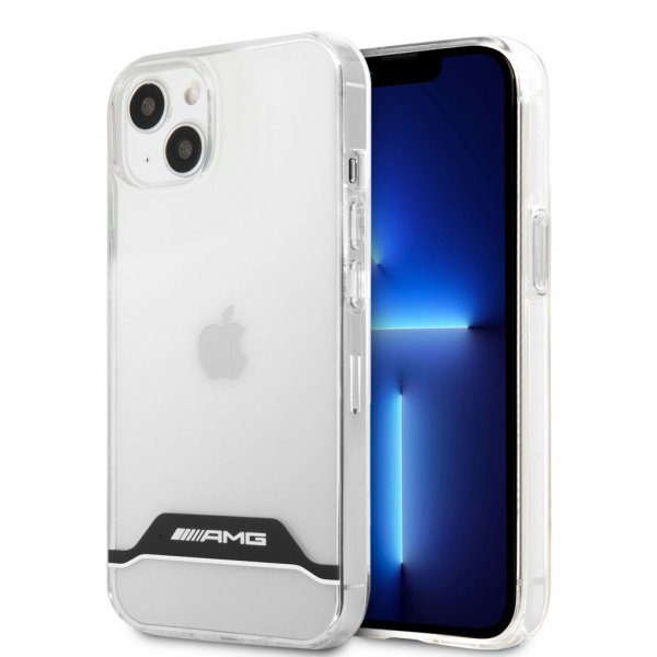 AMG iPhone 13 Mini Skal Electroplated Horizontal Stripes Vit Transparent