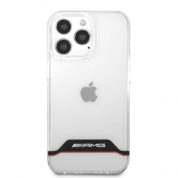 AMG iPhone 13 Pro Max Skal Electroplated Horizontal Stripes Röd Transparent