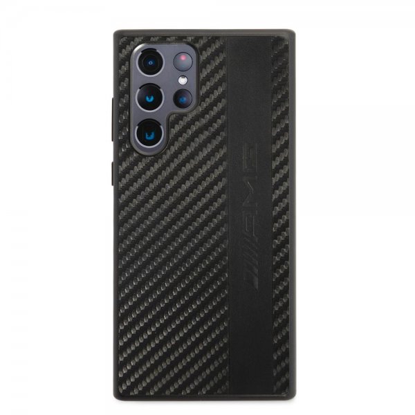 AMG Samsung Galaxy S22 Ultra Skal Leather Stripe Carbon Svart