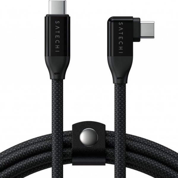 Satechi Vinklad Data- och laddningskabel USB-C 1m Svart