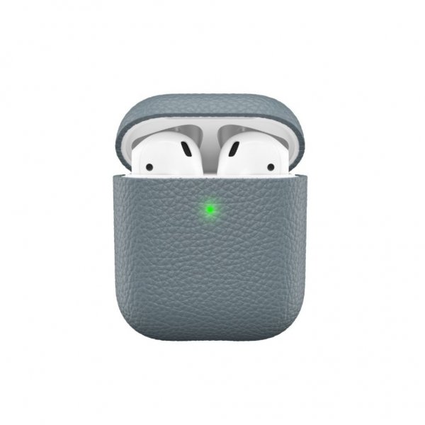 KeyBudz AirPods (1/2) Skal PodSkinz Äkta Läder Skiffer