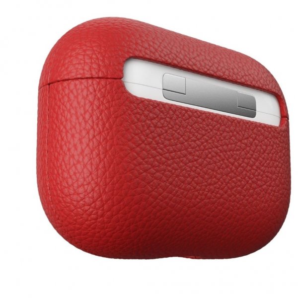 KeyBudz AirPods Pro Skal PodSkinz Äkta Läder Röd