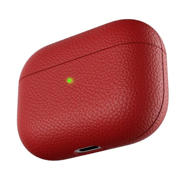 KeyBudz AirPods Pro Skal PodSkinz Äkta Läder Röd