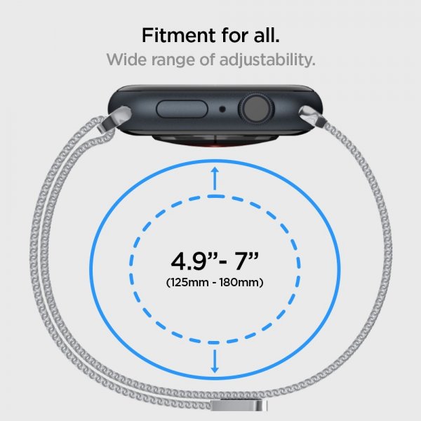 Spigen Apple Watch 38/40/41/42mm Armband Metal Fit Silver