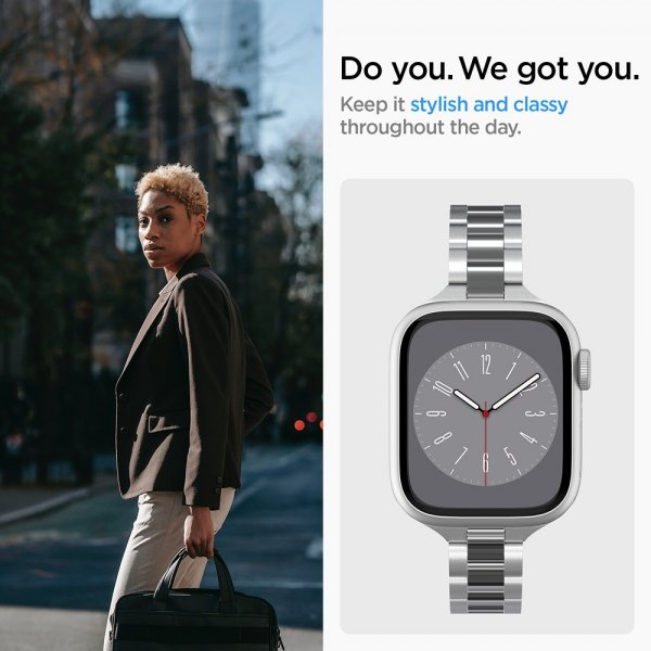 Spigen Apple Watch 38/40/41mm Armband Modern Fit 316L Silver